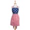 CC Home Furnishings 31" Red and White Striped American Flag Inspired Skirt Apron Dress with Extra Long Ties